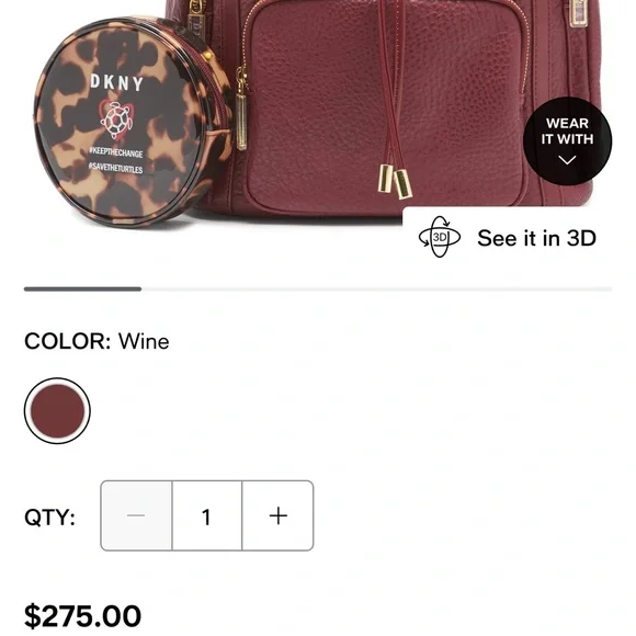 DKNY backpack purse. NWOT